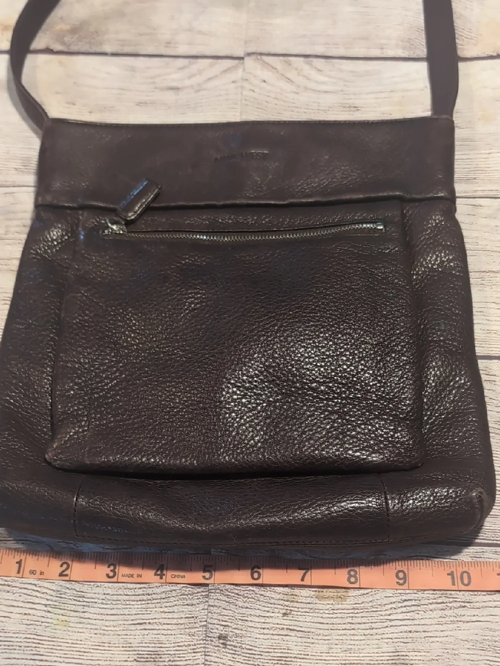 Nine West Vintage Brown Pebbled Leather Crossbody Bag